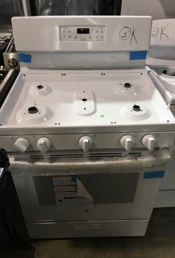 ge stove white 5 burner