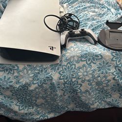 Ps5 with stand white controller with connections