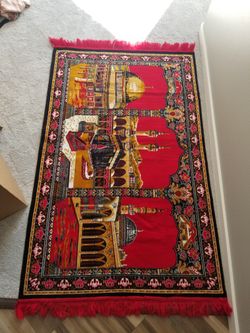 Islamic Wall Rug  Big Wall Rug Haj Allah Home Red Wall Rug