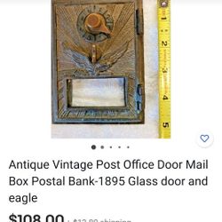vintage 1900s brass patina antique postal door with frame combination lock