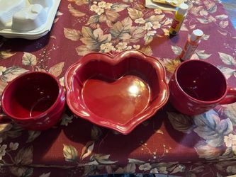 Princess House oven dish+2 bowl cups