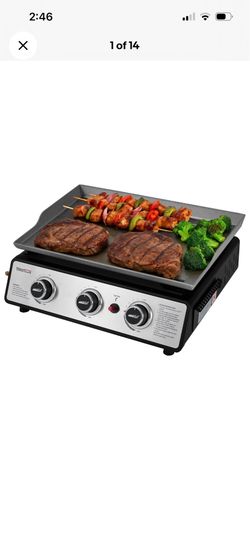 Royal Gourmet PD1301S Portable 3-Burner Tabletop Gas Griddle, 25,500 BTU