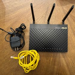 ASUS Dual-band 3x3 AC1750 Wifi 4-port Gigabit Router with speeds up to 1750Mbps & AiRadar to strengthens Wireless Connections via High-powered Amplifi