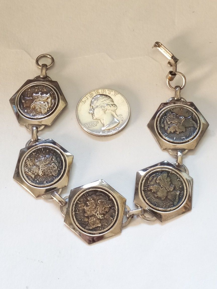 $30! Antique Mercury Dime Bracelet