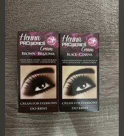 Henna Pro series Cream for Eyebrows Brown&Blak-10 APPLICATIONS with Applicator