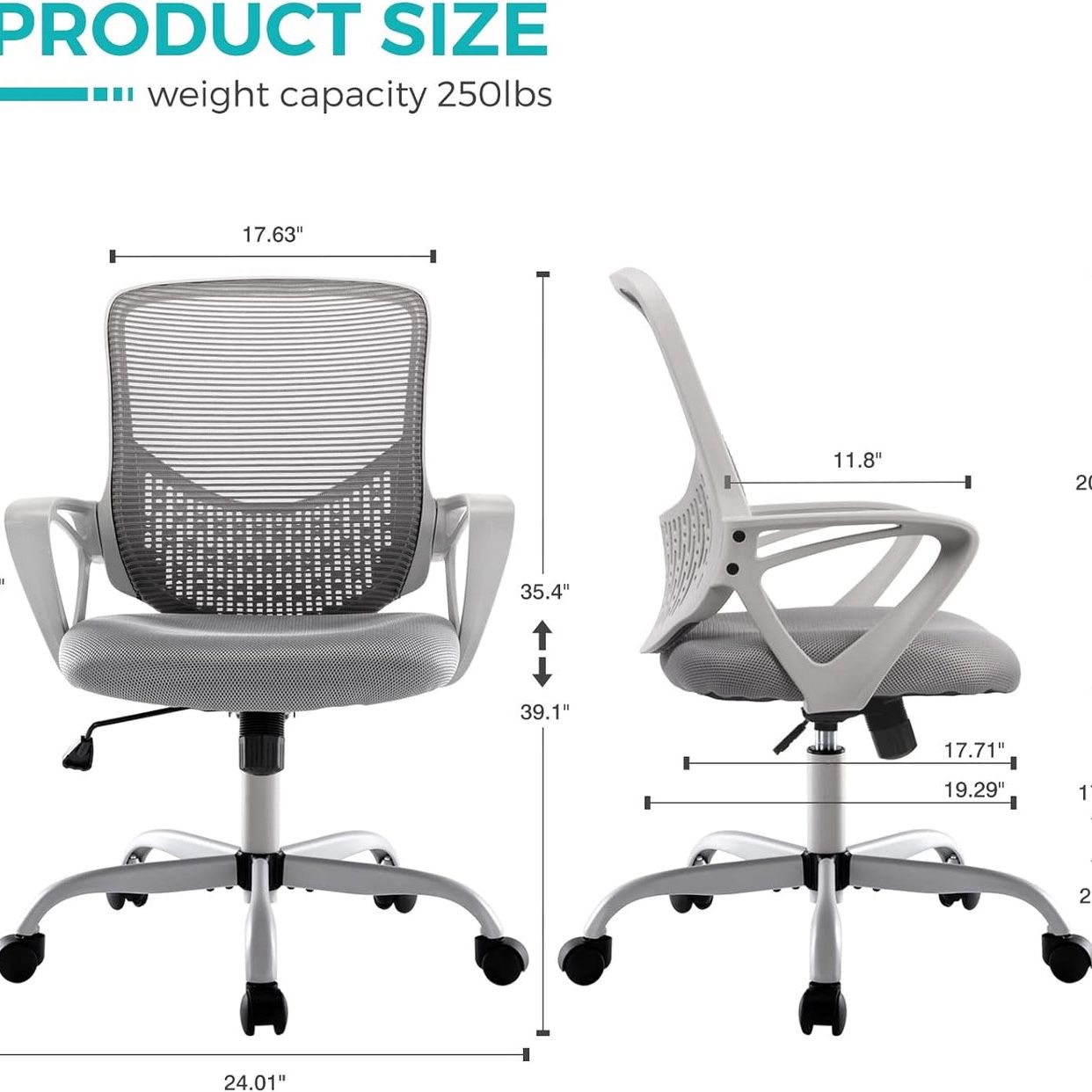 NEW - Ergonomic Office Chair Mesh Back Office Desk Chair Computer Chair Mid Back Task Chair for Home Office Gaming - Retail $79