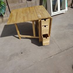 Adjustable Wooden Table, Ikea, Bjornkludden