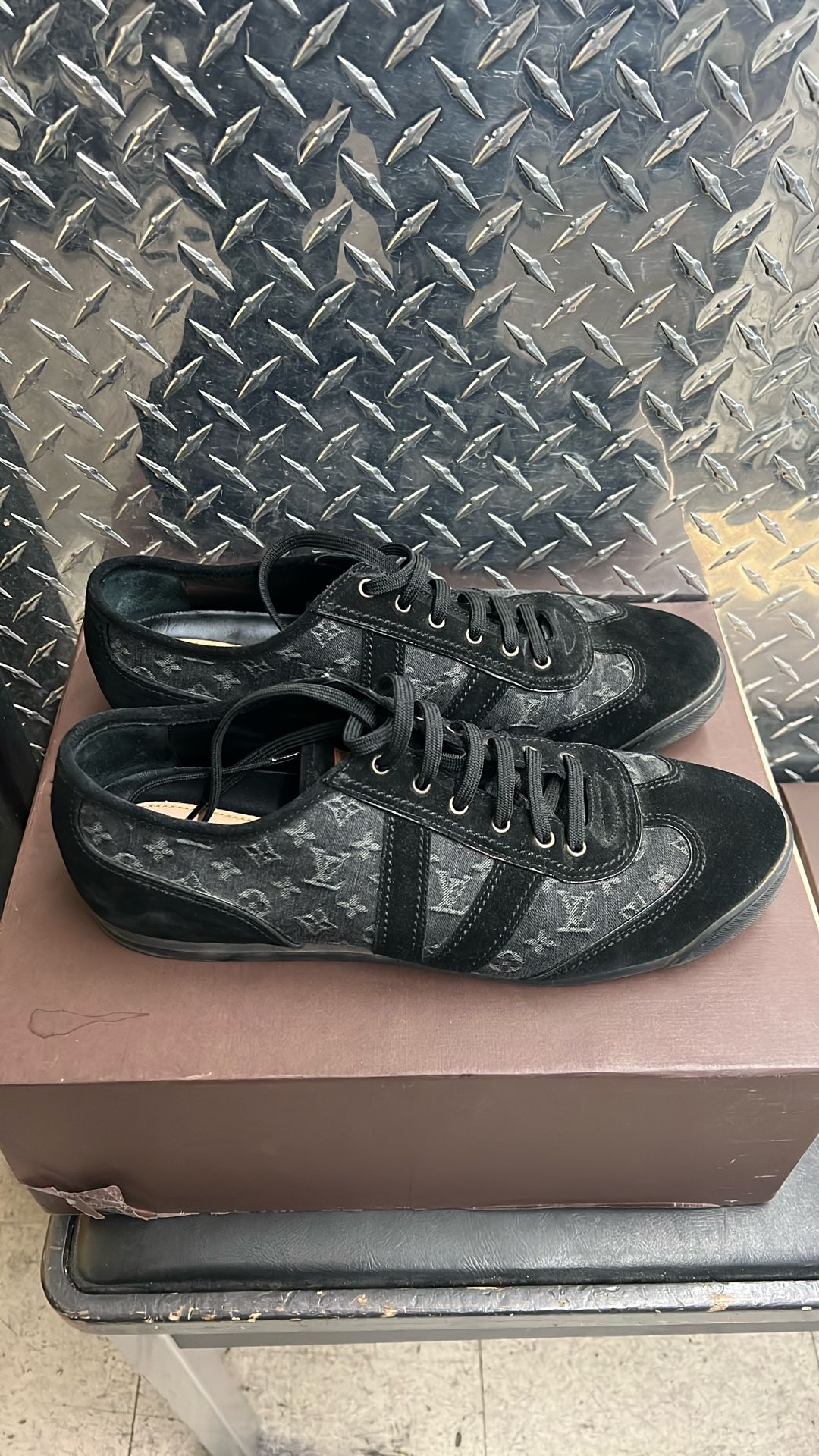 Louis Vuitton Energie Monogram Black Suede Sneakers Shoes  display picture 1