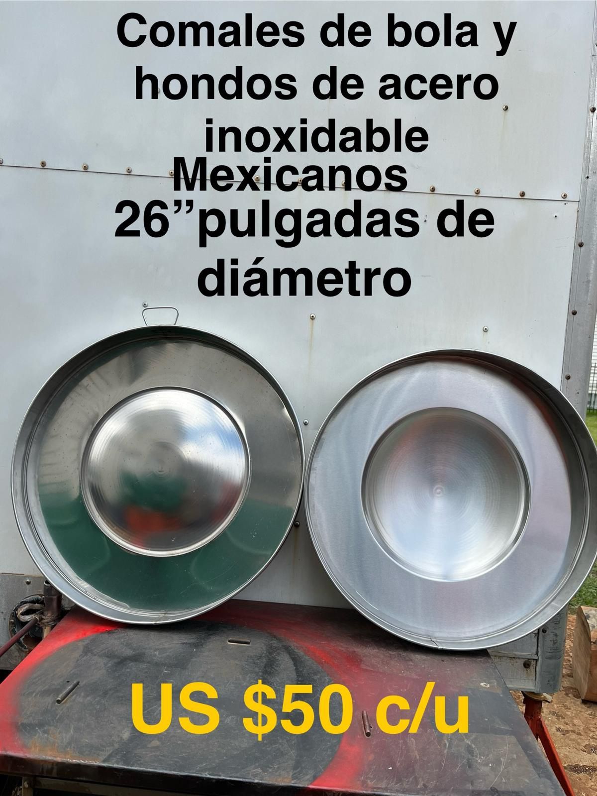 Comales, Redondos, Hondos O De Bola Grandes, De 26 Pulgadas De Diámetro