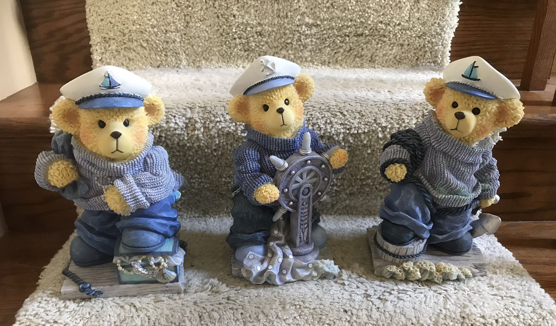 Large Nautical Sailor Bear Trio