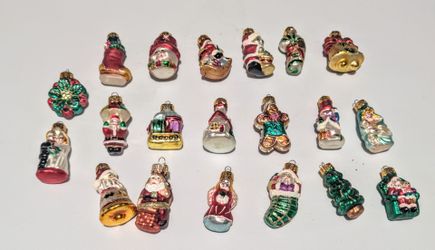20 Vintage Hand Blown Glass Miniature  Ornaments