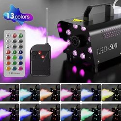 500W LED Smoke Fog Machine RGB Color Stage Fogger Effect Halloween Disco Club US