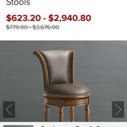 4 Solid Wood/LEATHER Counter Stools  