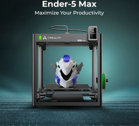 Creality Ender-5 Max 3D Printer,400x400x400mm Large Build Volume, 700mm/s High-Speed Printing, 36-Point Auto Leveling, LAN Multi-Device Control, Profe