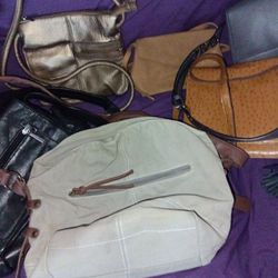 Leather Suede Shoulder Bags Hobo Bag Bundle 