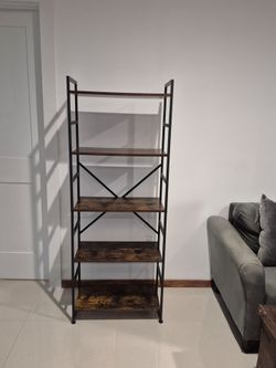 Industrial Metal and Bookshelf 5 Tiers