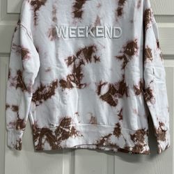 Forever 21 Pink & Brown Tie Dye Weekend Sweatshirt - Size Large - VGUC 