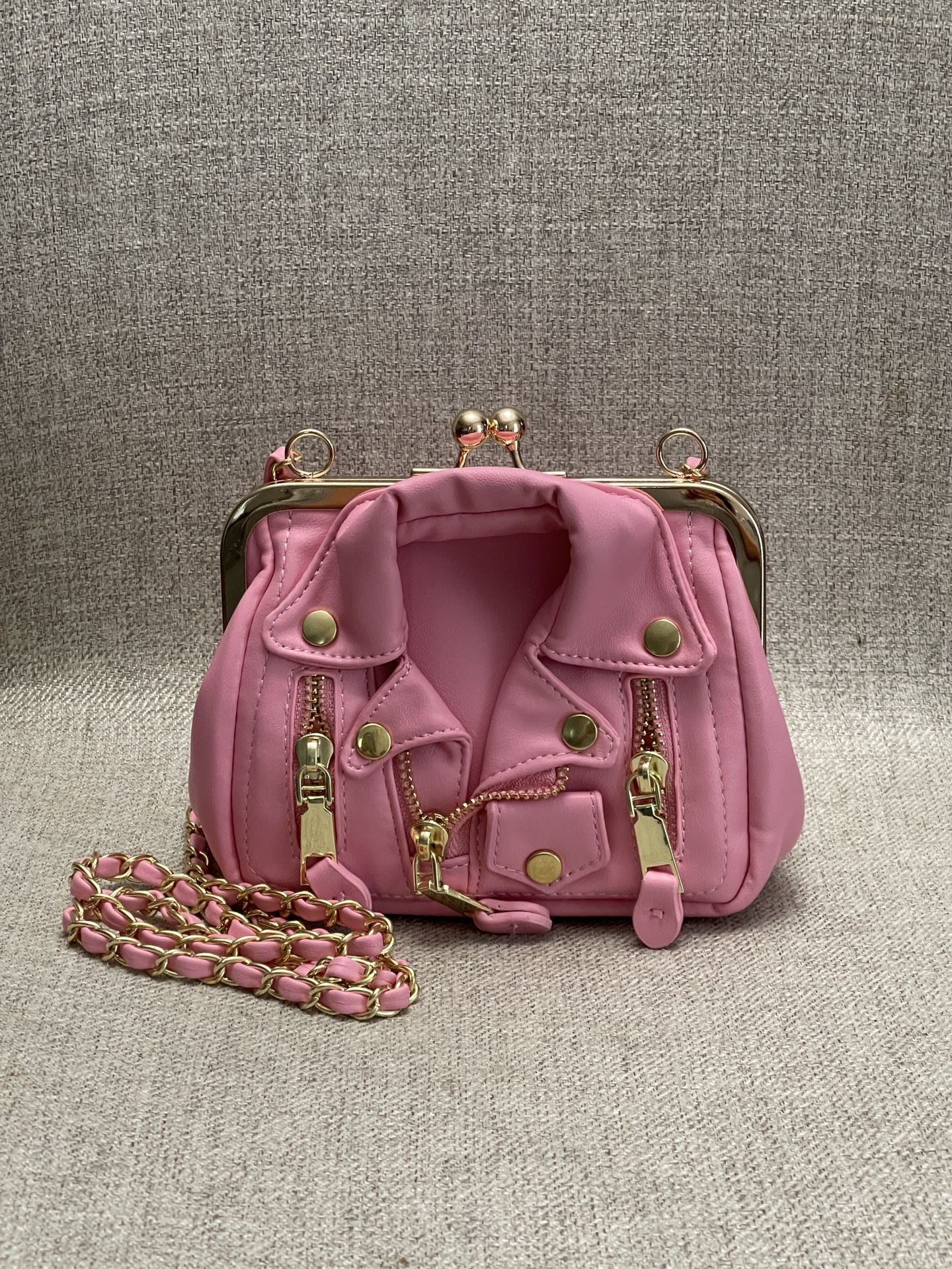Jacket Crossbody Clutch Bag - Pink