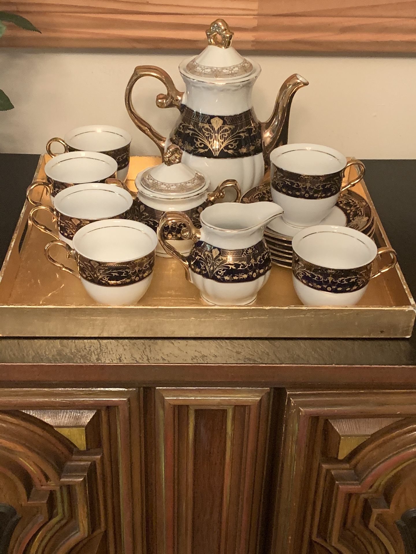 Thun Karlovarsky Porcelain Czech Republic Design Original Cobalt Tea Set - Juego de Te de Porcelana