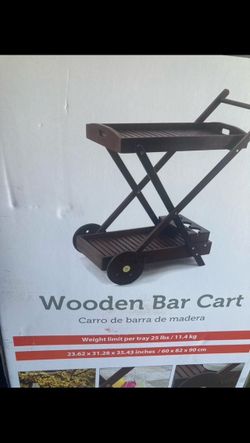 New wooden bar cart