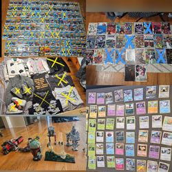 Tons of stuff for sale, clothing, pokemon, comics, lego, etc.