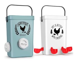Chicken Waterer and Feeder Set with Carry Handle new