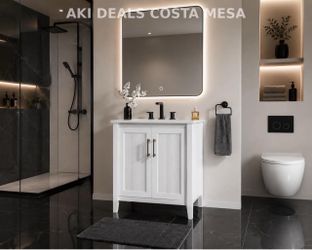 ✨Luxury Bathroom Vanity cabinet with sink, RH Inspired Modern Design✨ J-12