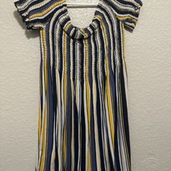 Striped yellow blue dress