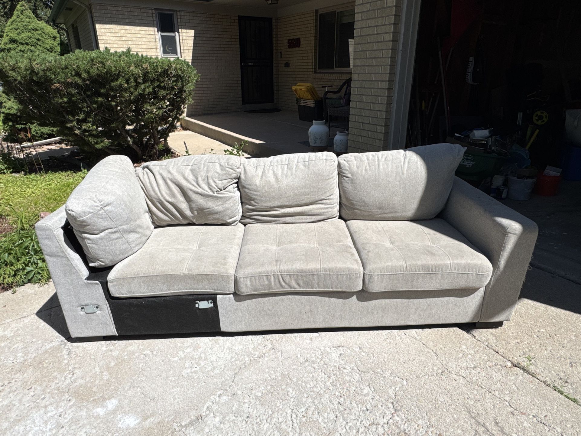 FREE Furniture Row Grey Sectional Sofa - Must Go Today