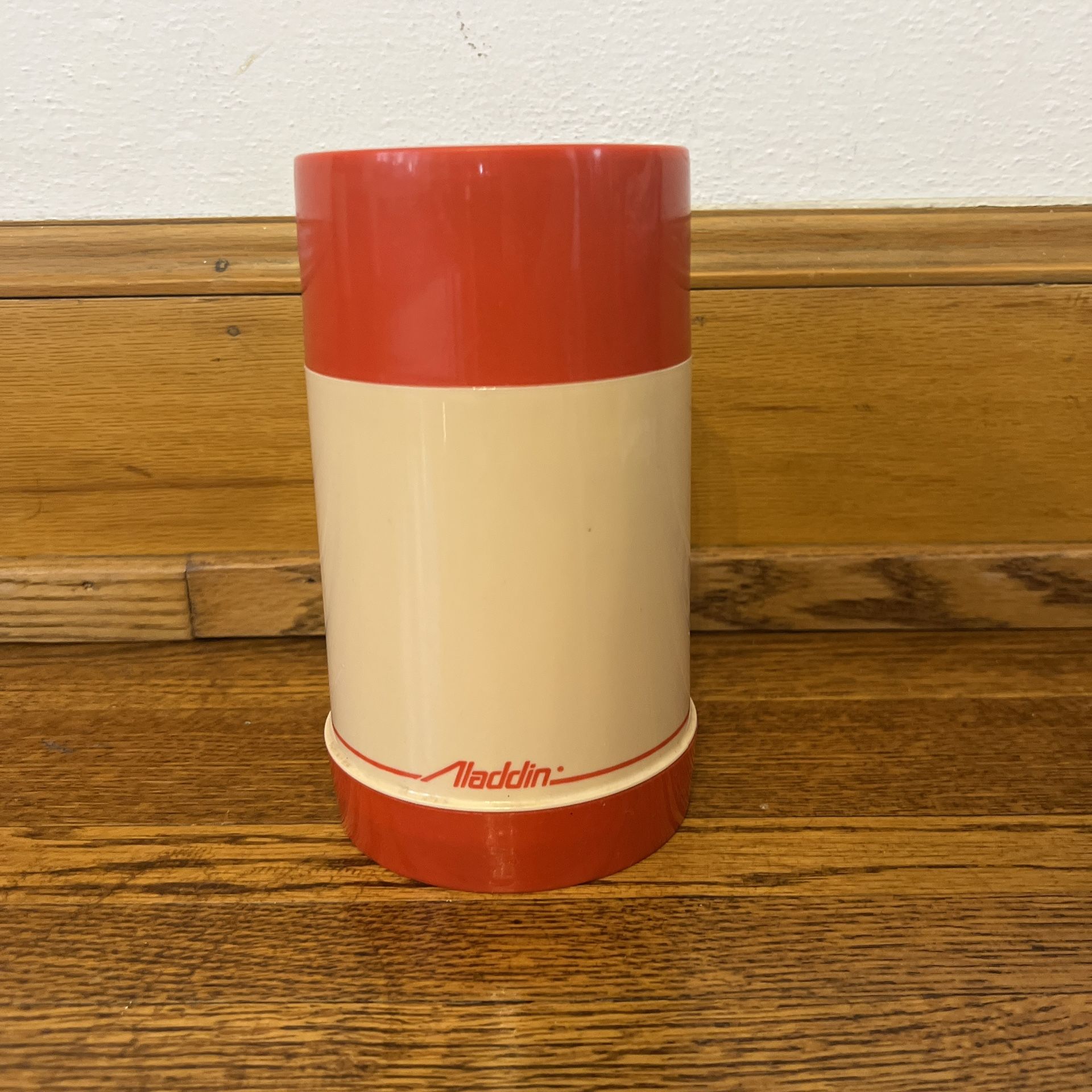 Vintage Aladdin Wide Mouth Pint Thermos 040A Filler - Red\ivory