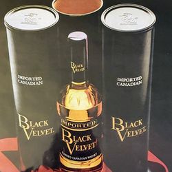 Black Velvet Imported 1970 Canadian Whiskey Drum Christmas Liquor Vintage Ad
