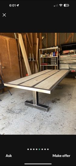 Modern Steel And Wood Table