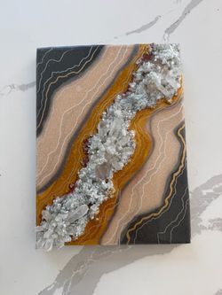 Handmade Resin Geode Crystal Art – 12” x 9”