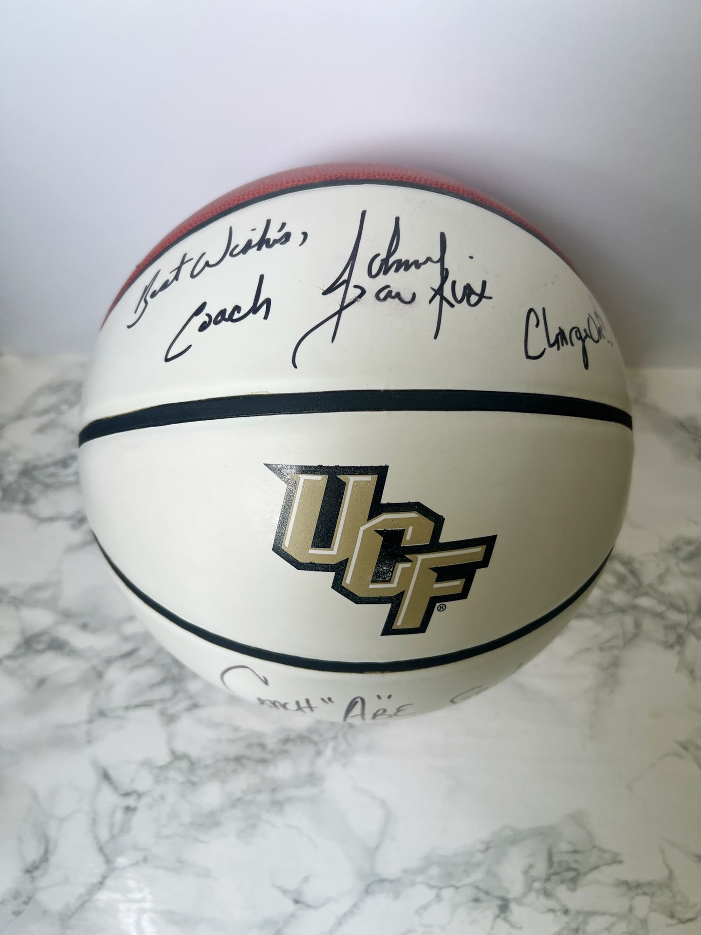 UCF Knights NCAA Basketball Signed By Coach Johnny Dawkins & Coach Abe (2019)