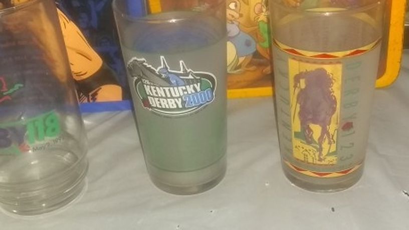 3 Brand New Kentucky Derby Glasses 1992,1997,2000