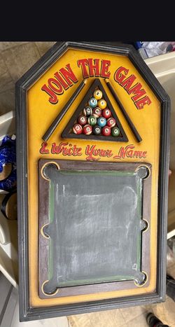 Pool Table Chalk Board