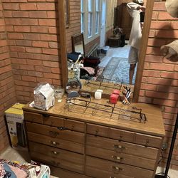 Mirror And Wood Dresser