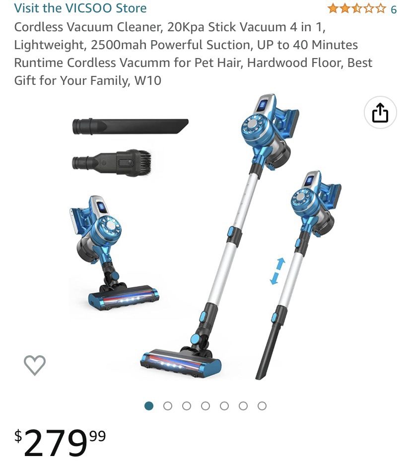 Cordless Vacuum Cleaner, 20Kpa Stick Vacuum 4 in 1, Lightweight, 2500mah Powerful Suction, UP to 40 Minutes Runtime Cordless Vacumm for Pet Hair, Hard