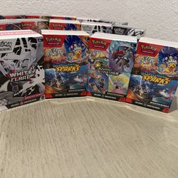 4x Pokemon Booster Bundles Lot of White Flare/2x Surging Sparks/Journey Together
