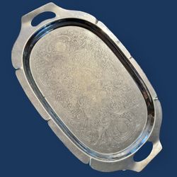 Krome Kraft Vintage Silver Plated Serving Tray 