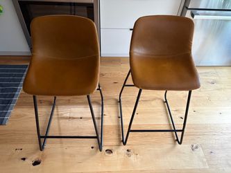 Faux Leather Counter Stool - Set of 2