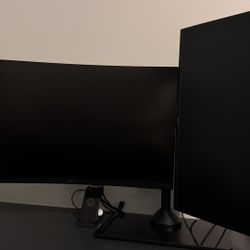 Dual Monitors With Stand 