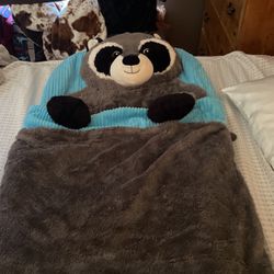 Child’s raccoon sleeping bag