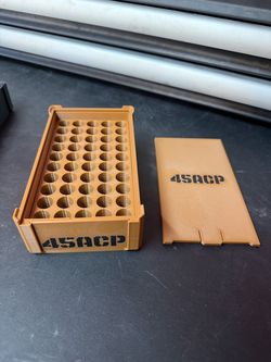 45ACP AMMO STORAGE BOX 50 ROUND COMPACT RANGE STORAGE CARRY CASE STACKABLE PETG MATERIAL