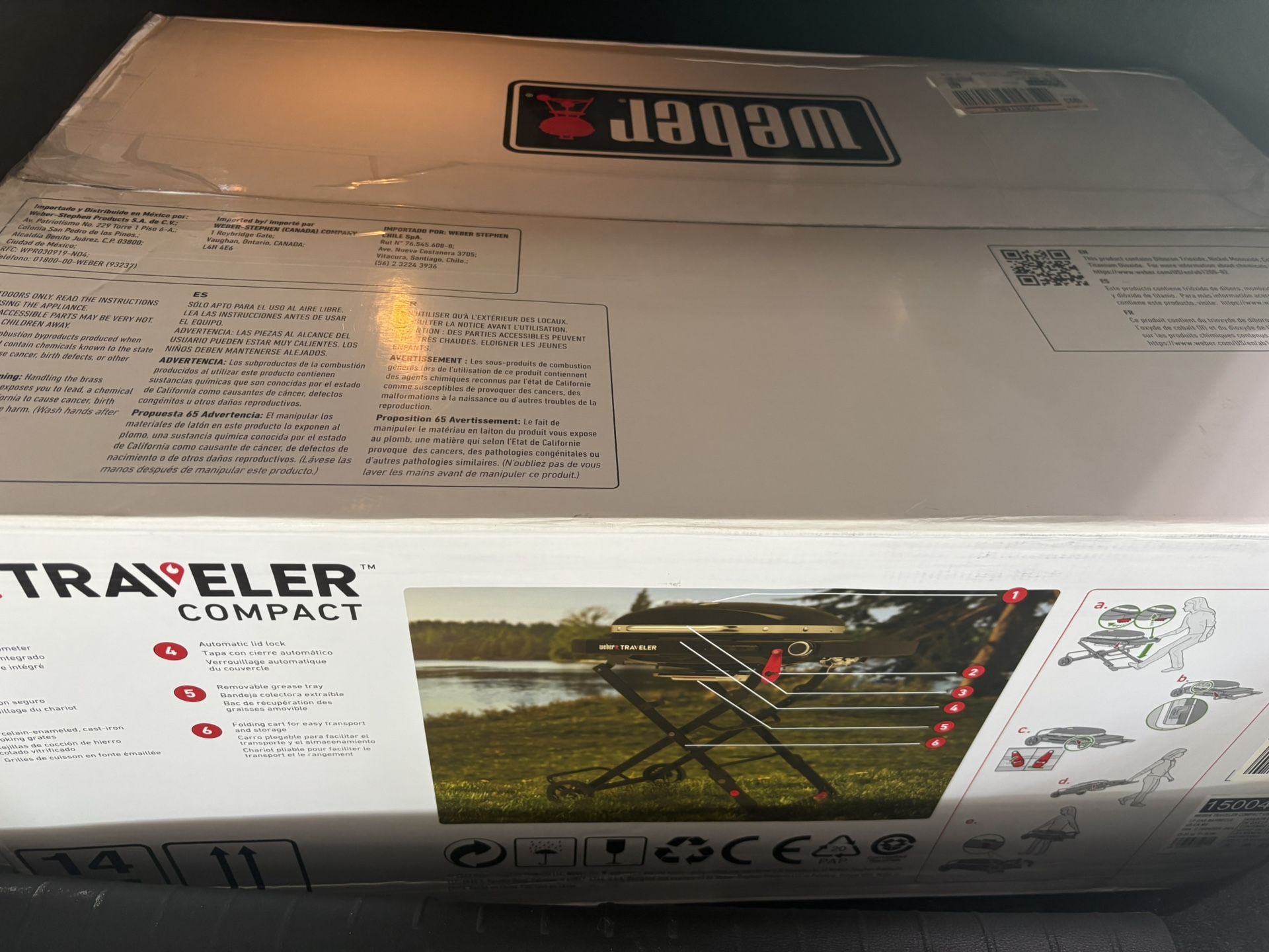 Weber Traveler Compact Portable Gas Grill *new In Box*