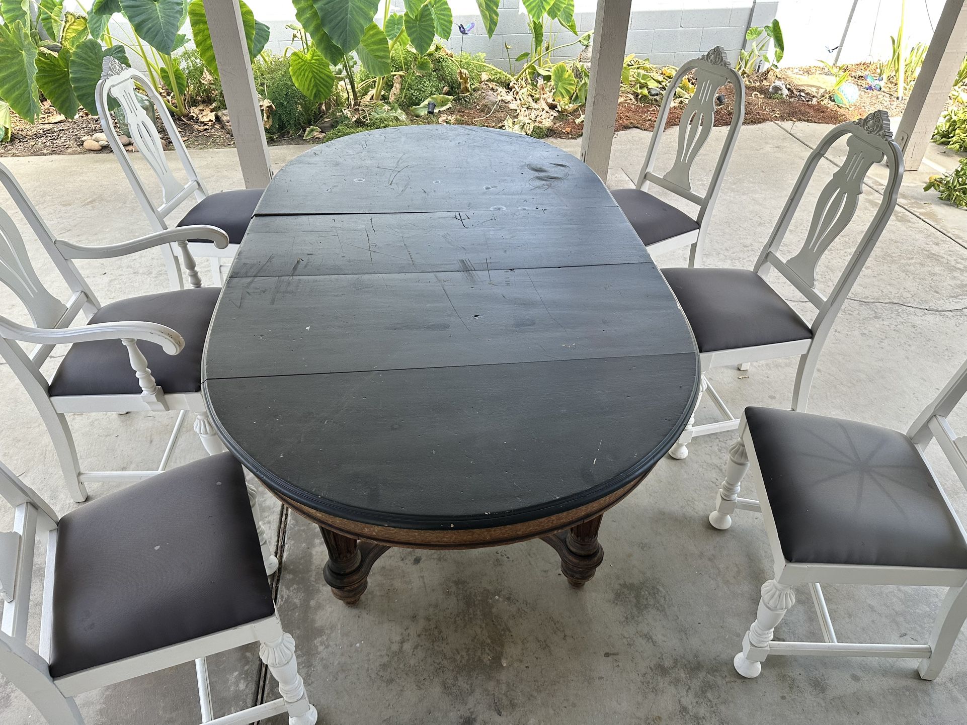 Free Antique Table And 6 Chairs