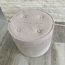 Small Storage Ottoman Beige