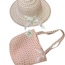 New!Stra Style Hat and Matching Purse Girls  Universal Fit For Ages 3+