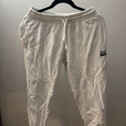 White Adidas Sweatpants Size Medium