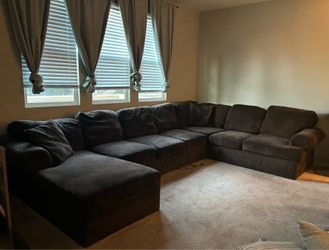 Brown sectional sofa